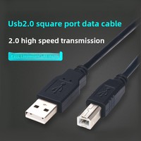 Cable de Impresora USB 2.0 Negro OEM, Núcleo de Cobre, Blindaje Trenzado, Cubierta de PVC, Conexión de Datos por Puerto Serial Cuadrado, 15/3/5/10m de Longitud