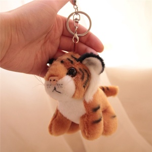 Tiny Yellow Tiger Plush Keychain Soft Toy <b>Animal</b> <b>Keyring</b> Charm Backpack Small Pendant Purses Chain Doll Cute 15CM - Product Image 3