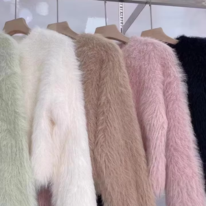 <span class=keywords><strong>Pull</strong></span> pour femmes, style coréen tendance, manteau long en fausse fourrure, 5 couleurs <span class=keywords><strong>pastel</strong></span>, vêtements d'extérieur confortables pour femmes, vêtements décontractés, vente en gros - Product Image 1