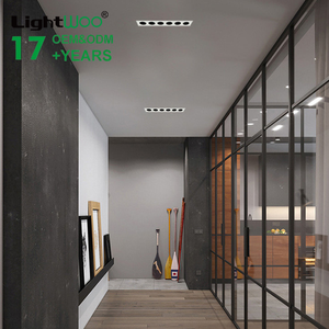 Plafonnier LED carré linéaire encastré anti-éblouissement pour intérieur, 5*2W 10W, 2 têtes, blanc/noir, Ra90 - Product Image 4