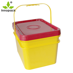 Factory Direct Seau en plastique rectangulaire de 20 litres avec logo personnalisé Matériau PP de qualité Seaux et fûts de forme carrée - Product Image 4