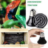 Lámpara de Calor para Aves de Corral, 220V 25W 50W 75W 100W, Bombilla Calefactora para Gallineros, Calentador Infrarrojo de Cerámica IR