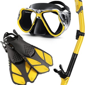 Kit de Snorkel, Máscara de Buceo, Aletas, Color Cian y Negro, Talla Adulto S M L XL, Resistente al Agua, Deportes Acuáticos - Product Image 3