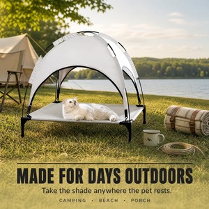 Cama de Verano para Gatos con Toldo y Malla Elevada para Balcón, Jardín, Patio, Perros Pequeños y Cachorros, Uso Interior - Product Image 4