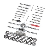 Ensemble de robinets et de matrices de qualité supérieure, Kit d'outils d'enfilage essentiel pour les dents grossières et fines avec poignées, accessoires et étui complets de 40 pièces