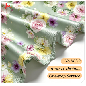 Tissu en satin de coton élasthanne imprimé sur mesure, fourni directement par l'usine, pour pyjamas et jupes pour femmes - Product Image 1