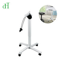 Colonne de levage pneumatique pour bureau debout mobile, cadre de table à une seule jambe réglable en hauteur avec vérin à gaz