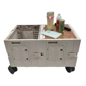 Chariot pliable utilitaire <span class=keywords><strong>de</strong></span> grande taille, directement <span class=keywords><strong>de</strong></span> l'usine, chariot <span class=keywords><strong>de</strong></span> pique-nique avec 2 caisses <span class=keywords><strong>de</strong></span> rangement et poignée télescopique - Product Image 3