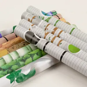 2024 새로운 식물 인쇄 껍질과 스틱 벽지 이동식 자체 접착 벽 종이 가정 장식을 위한 방수