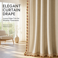 Frange de rideau, cordon de passepoil, ruban tressé, accessoires décoratifs pour rideaux de fenêtre pour la décoration de projets de villas