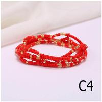 75 Couleurs Perles de Taille Africaines Chaîne de Ventre Bijoux de Corps Style Bohème Élastique Perles de Riz Colorées Chaîne de Taille