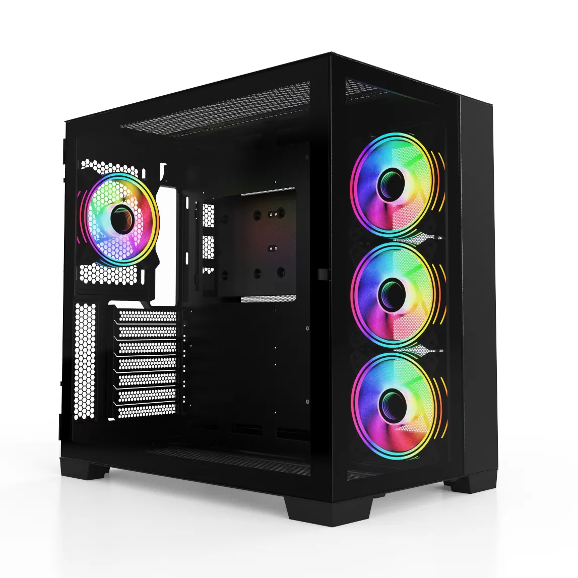 SAMA tempered glass computer cases towers double sided glass gaming case OEM ODM pc case