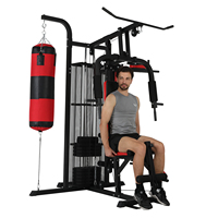 Équipement de fitness multifonctionnel à 3 stations pour la musculation sur les jambes, le dos et la poitrine.