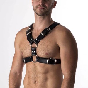 Zihong Jewelry Men's Genuine <b>Leather</b> Chest <b>Harness</b> Black Buckle Closure England Style Summer 2025 - Product Image 1