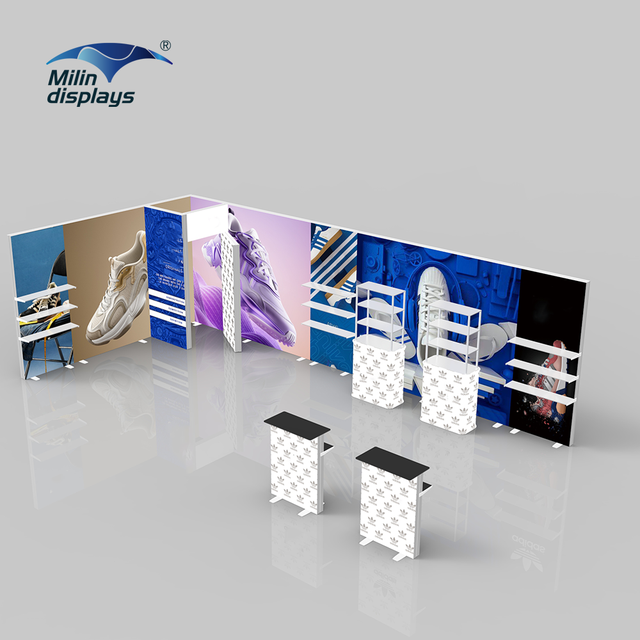 Eco-friendly Foldable Light Box Modular Exhibition Booth Sustainable Material for Trade Show Display Stand Green Events