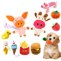 Jouets pour animaux de compagnie durables et résistants à la mastication, qui grincent, respectueux de l'environnement, 100% avec peluche d'animaux de dessin animé de fruits pour chiens