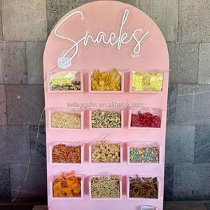 Présentoir à bonbons en acrylique personnalisé LEDA, étagères pour aliments en vrac, présentoir Pick and Mix avec bacs à bonbons pour la décoration d'événements - Product Image 6