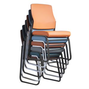 Sillas Modernas de Recepción para Salón en Cuero Colorido y Metal para Sala de Espera Silla Individual para Oficina y Sala de Recepción - Product Image 1