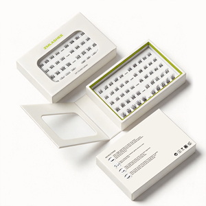 En gros Faux cils noirs courbés en <span class=keywords><strong>D</strong></span>, en segments, effet vison, pour extension de cils en grappe DIY, kit de colle - Product Image 4