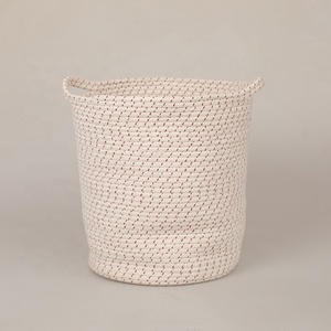 sustom wholesale laundry hamper basket tall cotton laundry baskets rope woven storage basket