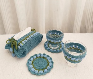 Caja de pañuelos de tulipán de hilo tejido hecho a mano, almohadilla aislante de <span class=keywords><strong>taza</strong></span> de té, decoración del hogar, cubierta de <span class=keywords><strong>taza</strong></span>, <span class=keywords><strong>taza</strong></span>, suéter, Mangas de <span class=keywords><strong>taza</strong></span> - Product Image 6