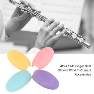 4 piezas de <span class=keywords><strong>flauta</strong></span> reposapiés de silicona accesorios para instrumentos de viento Amarillo/rosa/Rosa rojo/púrpura - Product Image 4