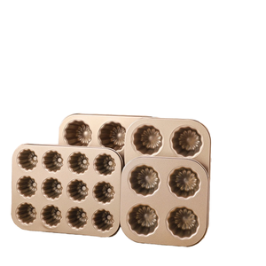 En Stock acier au carbone Bordeaux ondulé ange <span class=keywords><strong>cloche</strong></span> antiadhésif gâteau moule 6/9/12 tasses moule de cuisson - Product Image 1