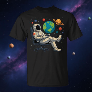 Camiseta de astronauta para videojuegos con diseño de planetas y Tierra para jugadores y amantes del espacio - Product Image 3