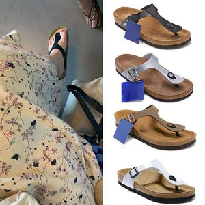 Sandales plates Birkenstocks à boucle pour couple, été 2025, pour <span class=keywords><strong>homme</strong></span> et femme, chaussures de plage, tongs en liège, lot - Product Image 2