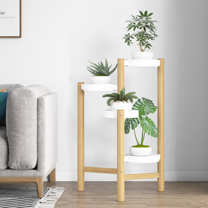 Soporte para plantas de varios niveles, color blanco, 3 macetas, independiente, para sala de estar, estilo nórdico, estante de almacenamiento para suculentas y plantas - Product Image 3