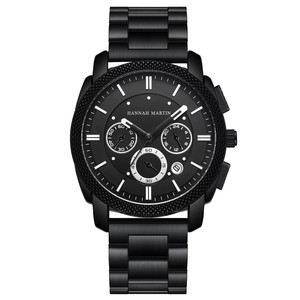 HANNAH MARTIN Nouvelle Arrivée Montre de Sport Étanche pour Homme Bracelet en Acier Inoxydable Original Chronographe à Quartz - Product Image 1