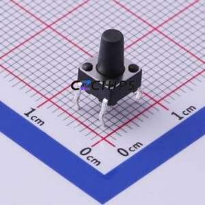 UK-B0202G90-DP25Y Tactile Switch Through hole-4P,6x6mm Switch Single Pole Single Throw Round Button 2.5N Through Hole - Product Image 1