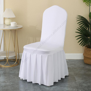Housse de chaise en spandex plissée à prix de gros, extensible, avec jupe, idéale pour les mariages, pour un ajustement parfait - Product Image 1