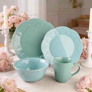 Vajilla de Porcelana Esmaltada de Color Elegante y Moderno HARVIT con Decoración para Fiestas - Product Image 6