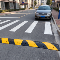 Ponteau de réduction de vitesse antidérapant en caoutchouc avec bande réfléchissante, robuste, pour parking et sécurité nocturne