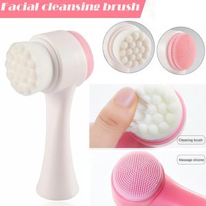 2 in 1 Portable Double Sides Stand-Up 3D Massage <b>Brush</b> Face <b>Scrub</b> <b>Brush</b> Silicone Face Cleaner <b>Brush</b> - Product Image 4