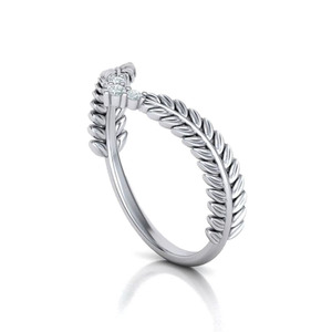 Anello F463 in oro bianco con diamante taglio brillante rotondo, colore G naturale, gioiello romantico da fidanzamento per donna - Product Image 6