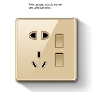 Ultra-thin Toughened Glass Mirror Switch <b>Socket</b> Panel Type 86 Concealed Household Wall Power Supply Five Holes Toughened Glass - Product Image 4