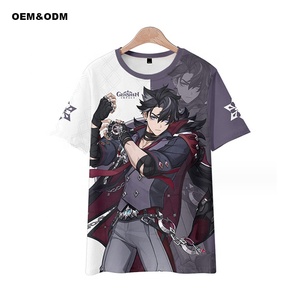 Camiseta con estampado digital de <span class=keywords><strong>One</strong></span> <span class=keywords><strong>Piece</strong></span> Luffy <span class=keywords><strong>Anime</strong></span> para niños, de algodón 100% tela tejida, diseño de sublimación 3D - Product Image 4
