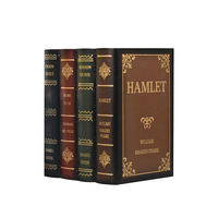 Vente en gros Présentoir à livres en bois antique décoratif fausses boîtes à livres Boîte de rangement pour livres
