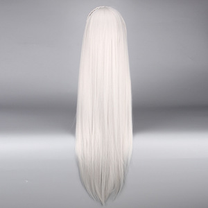 Ainizi Long Straight Silver White Color Re:<strong>Zero</strong> Series Character of Emilia <strong>Cosplay</strong> Wigs for Girls - Product Image 6