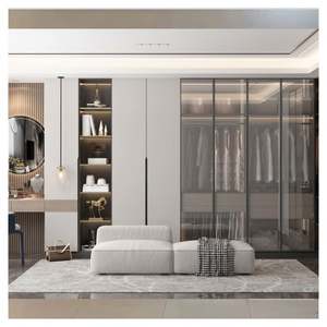 Italian Luxury Big Wardrobe Closet U Shape Glass Sliding Wardrobe Doors Design Office <b>File</b> and Wardrobe <b>Cabinet</b> - Product Image 4