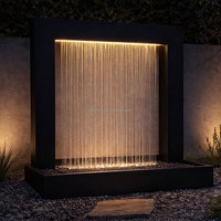 Fontaine d'eau rectangulaire de luxe pour l'extérieur, en acier inoxydable, faite à la main, résistante aux intempéries, design architectural