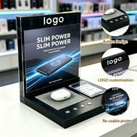 Présentoir de comptoir en acrylique pour écouteurs Bluetooth, style Black Tech, avec logo personnalisé, livraison rapide directe usine