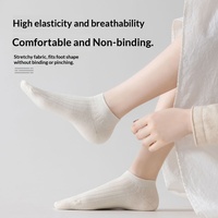 Chaussettes courtes décontractées pour femmes, sans coutures, double aiguille, absorbantes, en coton, couleur unie, pour l'été