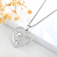 Colliers pendentifs en argent sterling 925 personnalisés de luxe QX, zircon, mariage, femme, maman, fête des mères, enfant, cheval, cœur