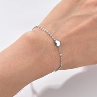 Pulsera de Corazón de Moda Europea y Americana que No se Desvanece, Minimalista, Chapada en Oro de 18K, de Acero Inoxidable, Mini Corazón