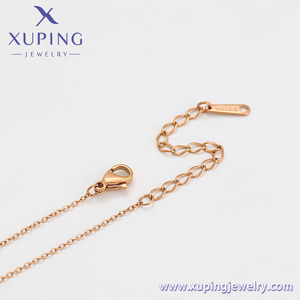 Xu ping-collar de acero inoxidable con forma de cola de pez, joyería sencilla, collar, perla, oro rosa, estilo INS, a la moda, A00740471 - Product Image 5