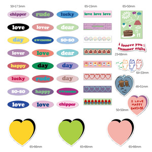 40 autocollants décoratifs personnalisés en PVC découpés à la forme de lettres de dessins animés pour boîtes cadeaux et emballages alimentaires DIY - Product Image 2