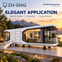 Maison capsule spatiale préfabriquée de luxe personnalisable, maison modulaire mobile pour les centres de villégiature, les campings et les projets de glamping